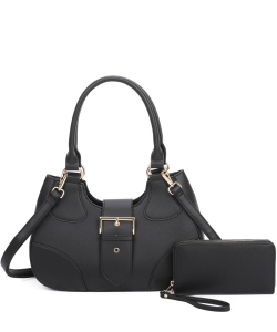 Fashion Buckle 2-in-1 Shoulder Bag LF2332T2 BLACK